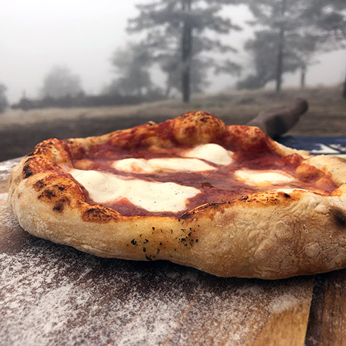 Fresh Wood Fired Pizza Outdoors
